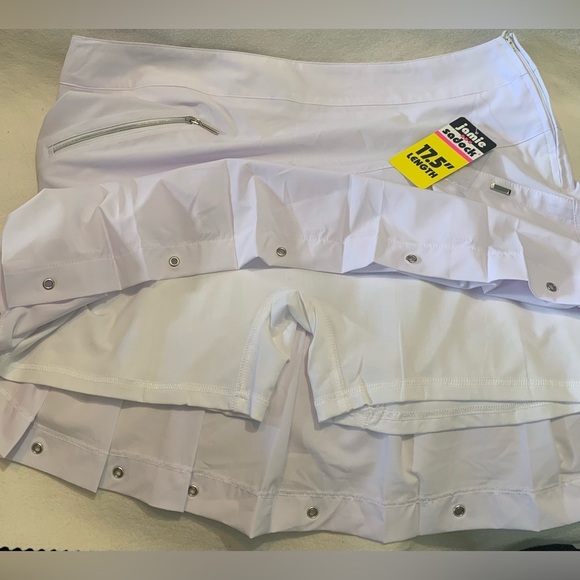 NWT Jamie Sadock Sz 18 Airwear Pleated 17.5” Skort Skirt 21316 White Golf Tennis - Picture 7 of 8